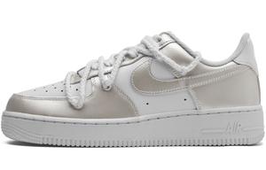 Nike Износостойкие и легкие низкие кроссовки для скейтбординга Air Force 1 унисекс, белые, серебристые