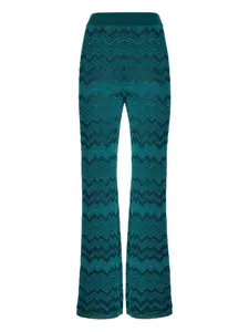Трикотажные брюки с шевронным узором Missoni, зеленый
