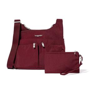 Женская сумка через плечо Baggallini с ремешком с блокировкой RFID, цвет Dark Cherry