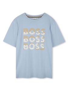 BOSS Kidswear футболка с логотипом, синий