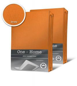 Простынь на подгонке One-Home Jersey orange 90x200 cm, 90x25x200 см, оранжевый