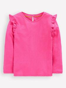 Детский топ с кружевными рукавами из хлопка Mini Boden, Sorbet Pink