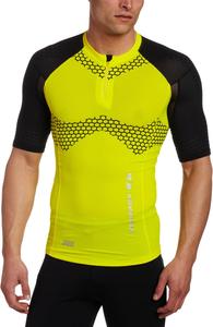 Мужская футболка Salomon Exo S-Lab с коротким рукавом и молнией, Corona Yellow/Black