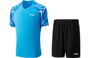 Серия бадминтон сет футболка для бадминтона унисекс LINING, черный