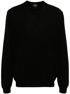 A.P.C. шерстяной джемпер с вышитым логотипом, черный