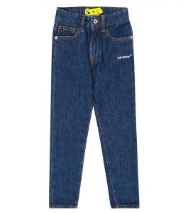 Узкие джинсы с принтом Off-White, белый