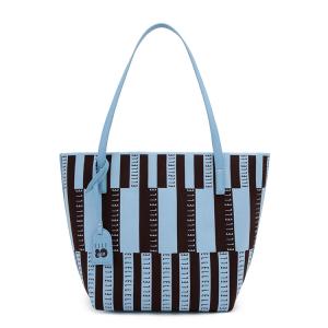 ELLE Сумка-шоппер из ткани, большая женская сумка через плечо Black/Blue