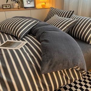 Antarctic Пододеяльник 150х200 см, односторонний вельвет, черно-белая клетка, флисовая подкладка