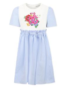 Dolce & Gabbana Kids платье со вставками, синий