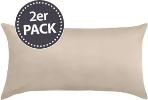 Комплект постельного белья Dream Sleep Uni из мако-сатина, 2 наволочки 40x60 см, бежевый Traumschlaf