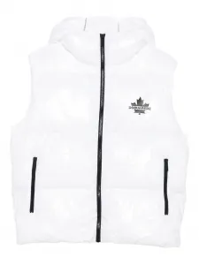 Стеганый жилет с капюшоном DSQUARED2 KIDS, белый