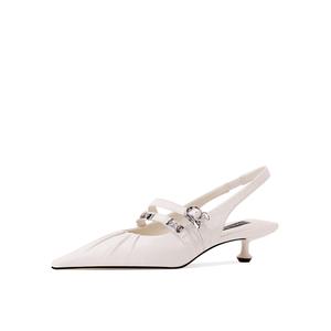 Shesrim Туфли на тонком каблуке высотой 3,5 см, женские, белые