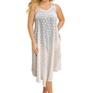 Платье-туника большого размера с V-образным вырезом белого цвета Always for Me