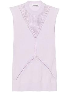 Jil Sander трикотажный топ без рукавов, фиолетовый