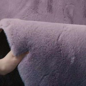 Budis Ковер 60х160 см из искусственного кроличьего меха, длинноворсный, для спальни или гостиной, серо-фиолетовый