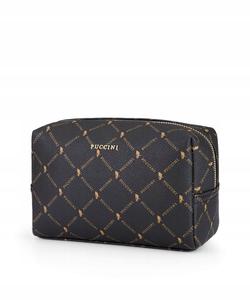 Прямоугольная женская дорожная косметичка PUCCINI коричневая монограмма QLXP0045-2