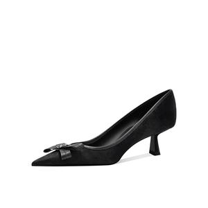 Женские туфли на тонком каблуке SheSrim, коричневый черный