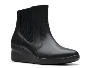 Ботинки челси женские Clarks Rae кожаные на танкетке, черный