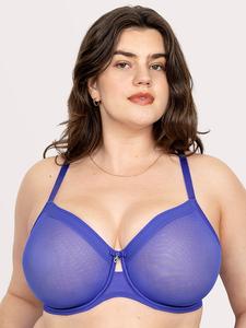 Бюстгальтер из прозрачной сетки без подкладки Curvy Couture, radiant plum