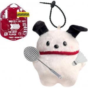 Плюшевый кулон с щенком, играющим в бадминтон, высота 10,5 см AIZIYUO