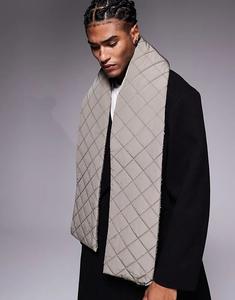 Стеганый шарф ASOS DESIGN нейтрального цвета