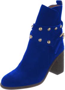 Женские ботильоны YDN с закругленным носком, ремешками и шипами, на высоком блочном каблуке, теплые осенне-зимние ботинки, размер 4-15 US, Blue