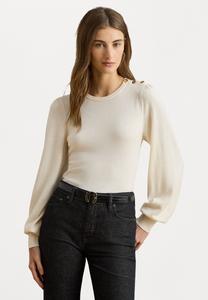 Джемпер Lauren Ralph Lauren BUTTON-TRIM PUFF-SLEEVE SWEATER, Mascarpone Cream/Off-White