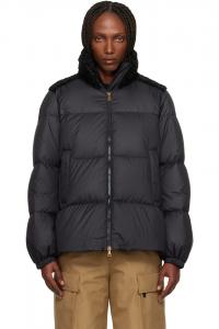 Короткая пуховая куртка Esnaie с отделкой "мишка" Moncler, черный