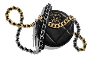 CHANEL Сумка из ягненка круглая вечерняя клатч кроссбоди через плечо женская черная