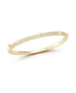 Браслет из стерлингового серебра с позолотой 14 карат с головкой для гвоздя и паве Rachel Zoe, gold