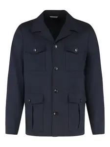 Куртка с застегивающимися на пуговицы карманами-клапанами Canali, синий