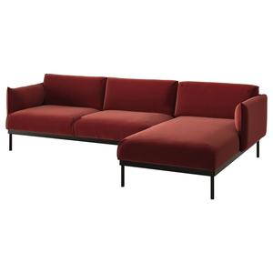 3-местный диван с шезлонгом ÄPPLARYD IKEA, цвет djuparp red/brown
