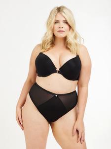 Трусики с высокой талией и мягкой сеткой Control Oola Lingerie, черный