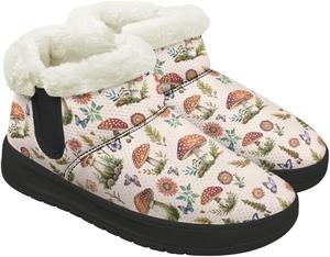 Женские зимние сапоги легкие, удобные, с противоскользящей подошвой, для дома и улицы, с меховой подкладкой GETELINSENG, Mushroom Butterfly