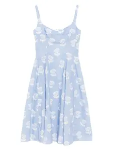 Расклешенное платье миди Marni, синий