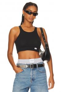 Женская укороченная классическая майка-гонщица Alexander Wang, черный