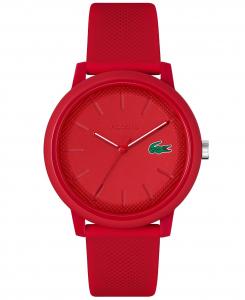 Мужские часы L.12.12 с красным силиконовым ремешком, 42 мм Lacoste