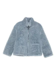 Дубленка на молнии Simonetta Ravizza, синий