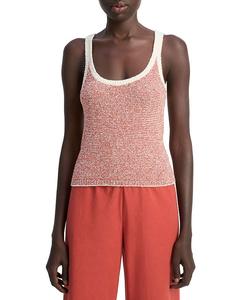 Текстурный топ с микро-полоской Vince, красный