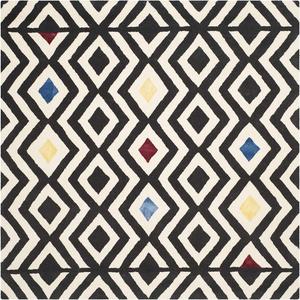 Ковер SAFAVIEH, 183 x 183 см, Soho Collection, бежевый и антрацитовый, ручной работы из шерсти и вискозы, идеален для помещений с высокой проходимостью в гостиной, спальне (SOH341A)