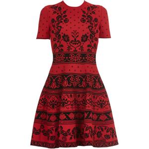 Женское платье с коротким рукавом Alexander McQueen, черный