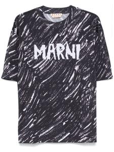 Marni футболка с логотипом Scribble, черный