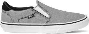 Мужские слипоны Vans Asher Deluxe | Удобные кроссовки для моды, прогулок и повседневной носки, черный