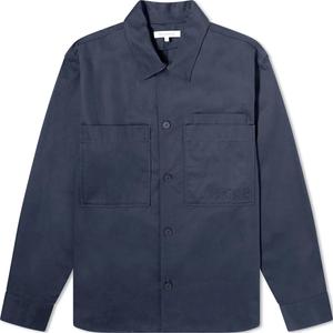 Maison Kitsune Хлопковая рубашка с вышитым логотипом, Dark Marine Blue