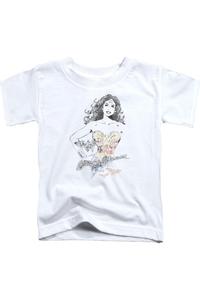 Dco Justice League of America Чудо-женщина в забавных узорах детская футболка с коротким рукавом Gildan, белый