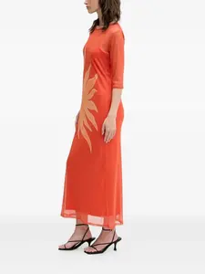 Сетчатое платье макси с принтом Never Fully Dressed, оранжевый