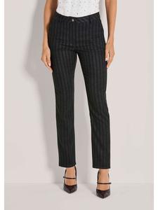 MADELEINE Фланелевые брюки зауженного кроя, черно-серые