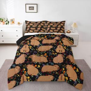 Erosebridal Детское одеяло Lovely Capybara с узором грызунов и цветочными мотивами, Multi 13