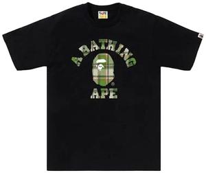 Футболка BAPE Check College Tee, черный