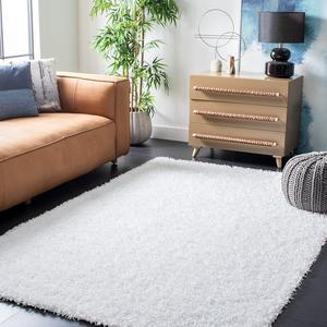 Ковер SAFAVIEH, 122 x 183 см, Monterey Shag Collection, White, ручной работы, идеально подходит для помещений с высокой проходимостью: прихожая, гостиная, спальня (SG851W)